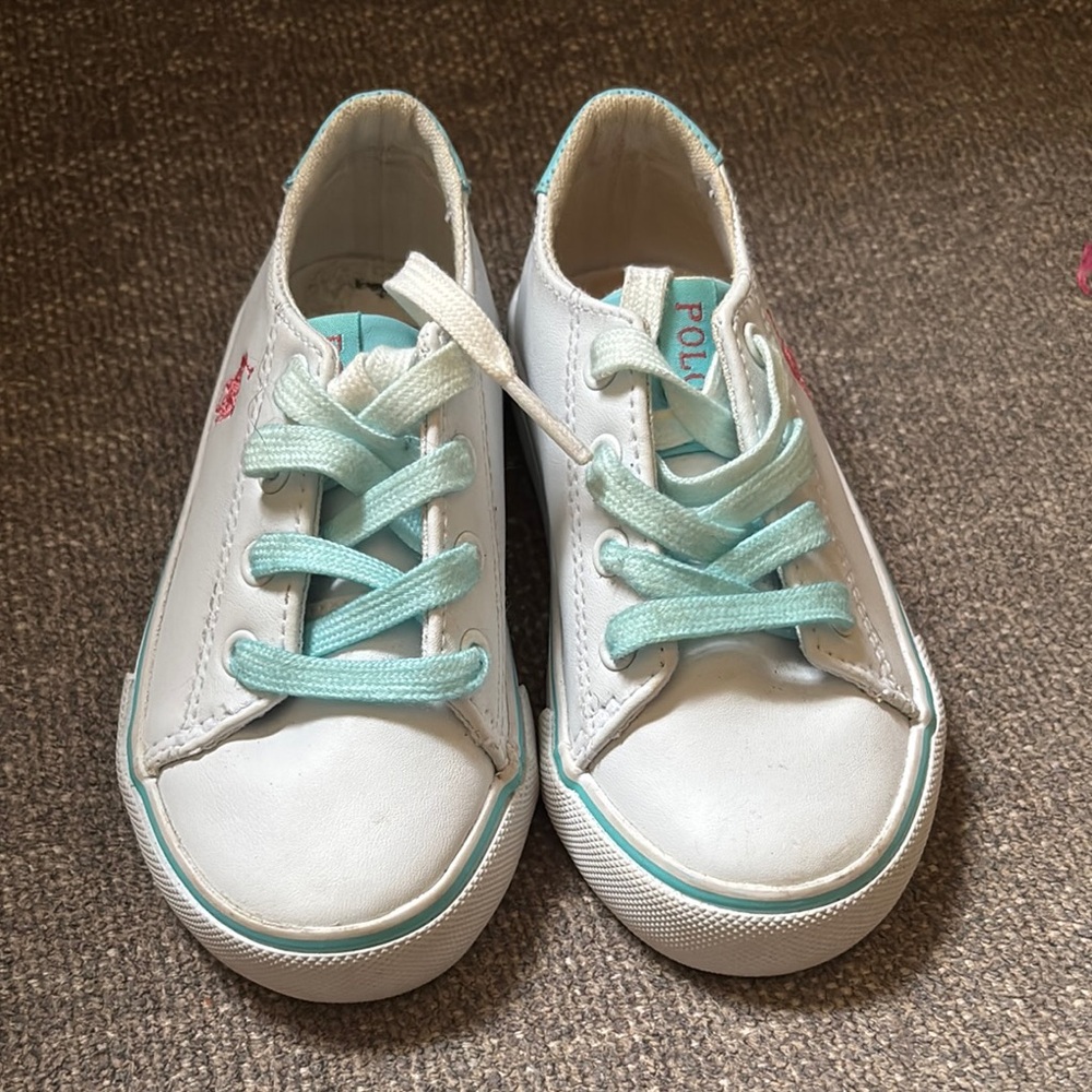 Polo by Ralph Lauren White and Blue Canvas Sneakers